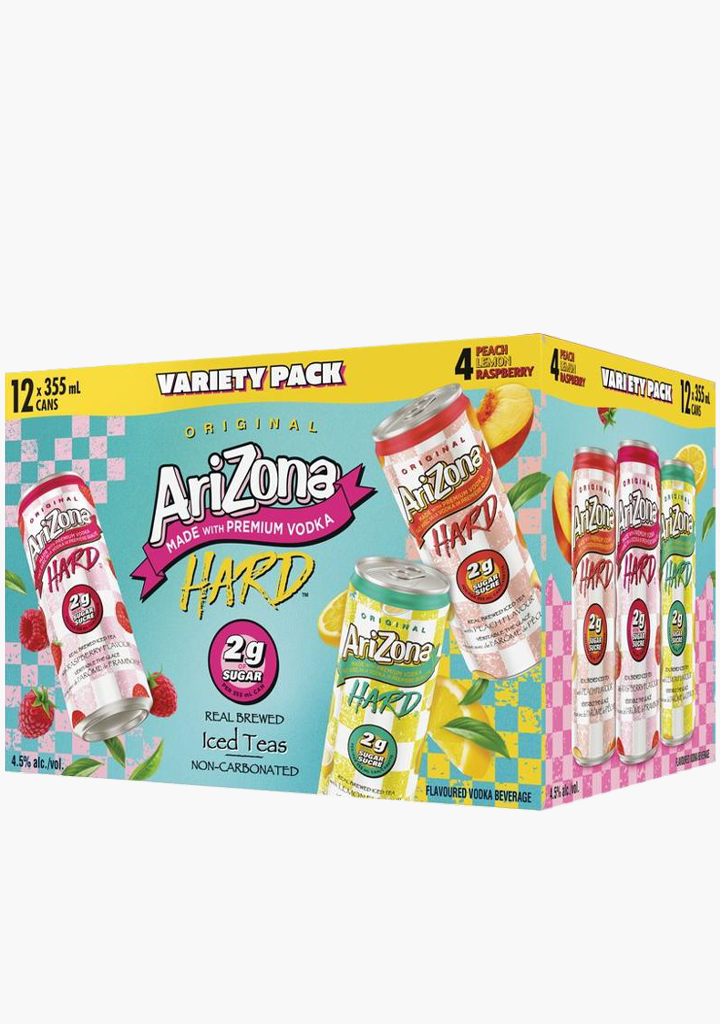 AriZona Hard Iced Teas 2g Sugar Variety Pack - 12x355mL – Willow