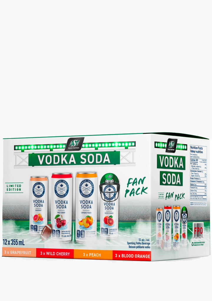 Cottage Spring Vodka Soda Roughrider Fan Pack - 12x355ML